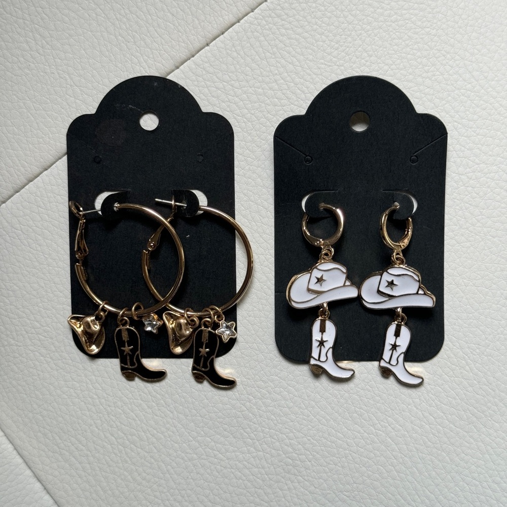 NWOT Cowboy Earring Set